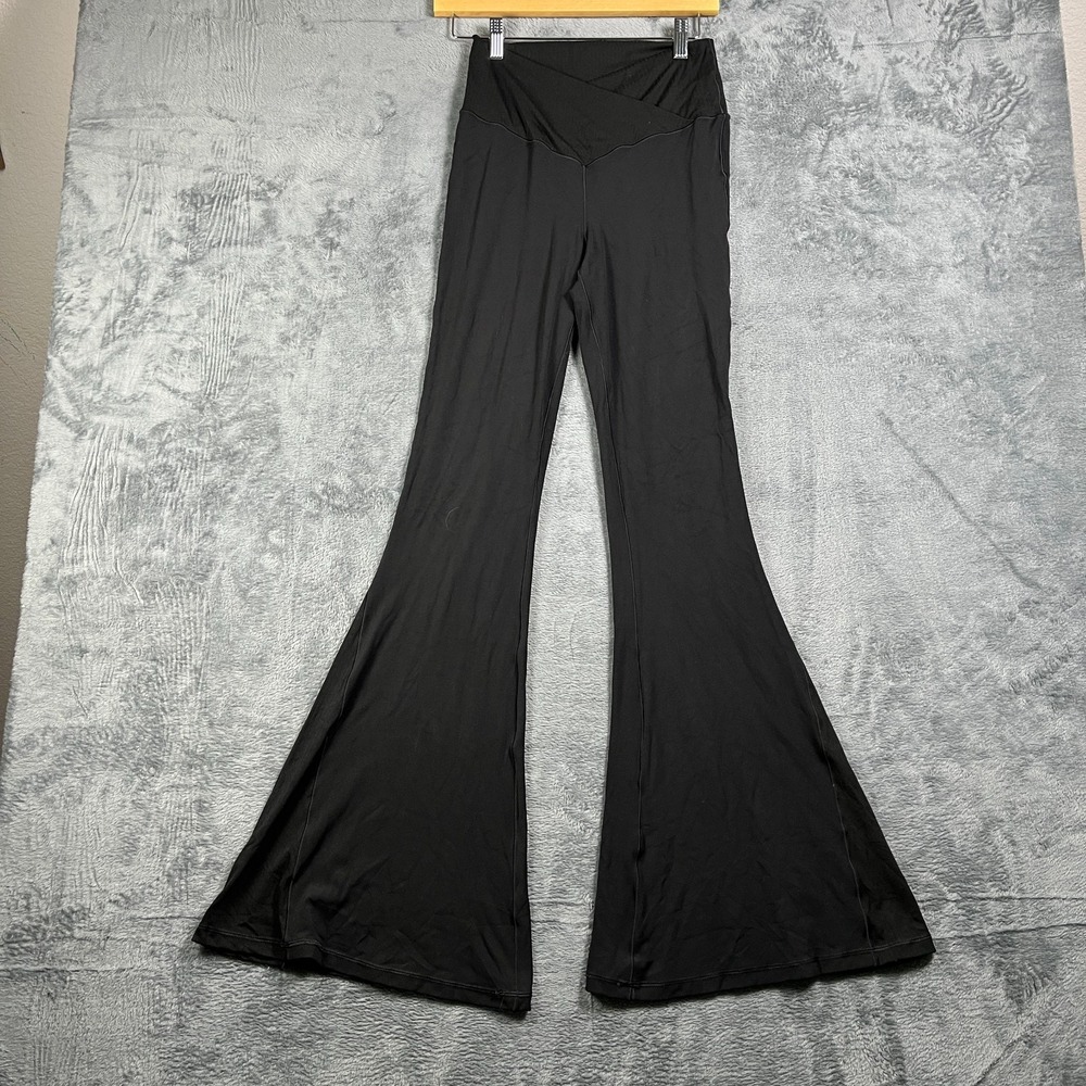 Offline By Aerie High Waisted Crossover Super Flare Leggings Womens Large Black